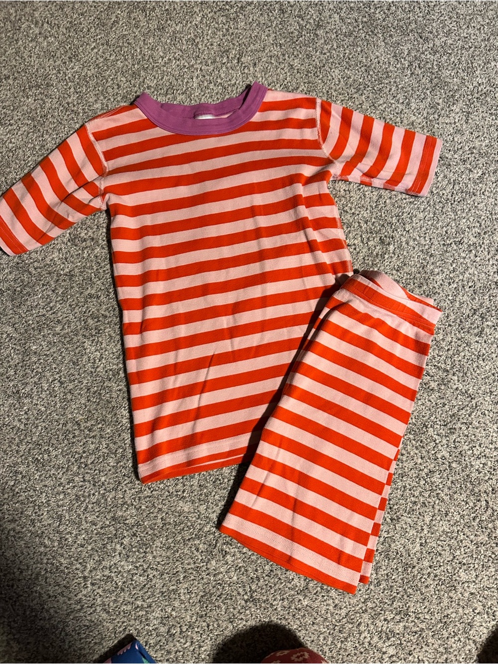 Hanna Andersson Orange and Pink Striped PJs